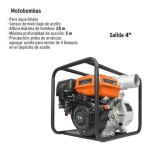Motobomba autocebante 4" x 4" a gasolina 9 hp, truper - Imagen 3