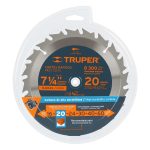 Disco para sierra circular 7 ¼" 20 dientes Truper