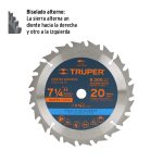 Disco para sierra circular 7 ¼" 20 dientes Truper - Imagen 2