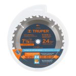 Disco para sierra circular 7 ¼" 24 dientes Truper