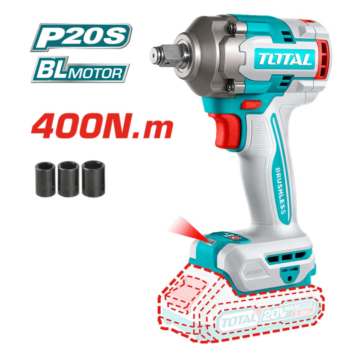 X_tiwli20401-37912 Llave de impacto 400nm 20v Total - Imagen 1