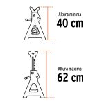 Caballete de 6 toneladas 2 piezas torre para auto Truper - Imagen 4